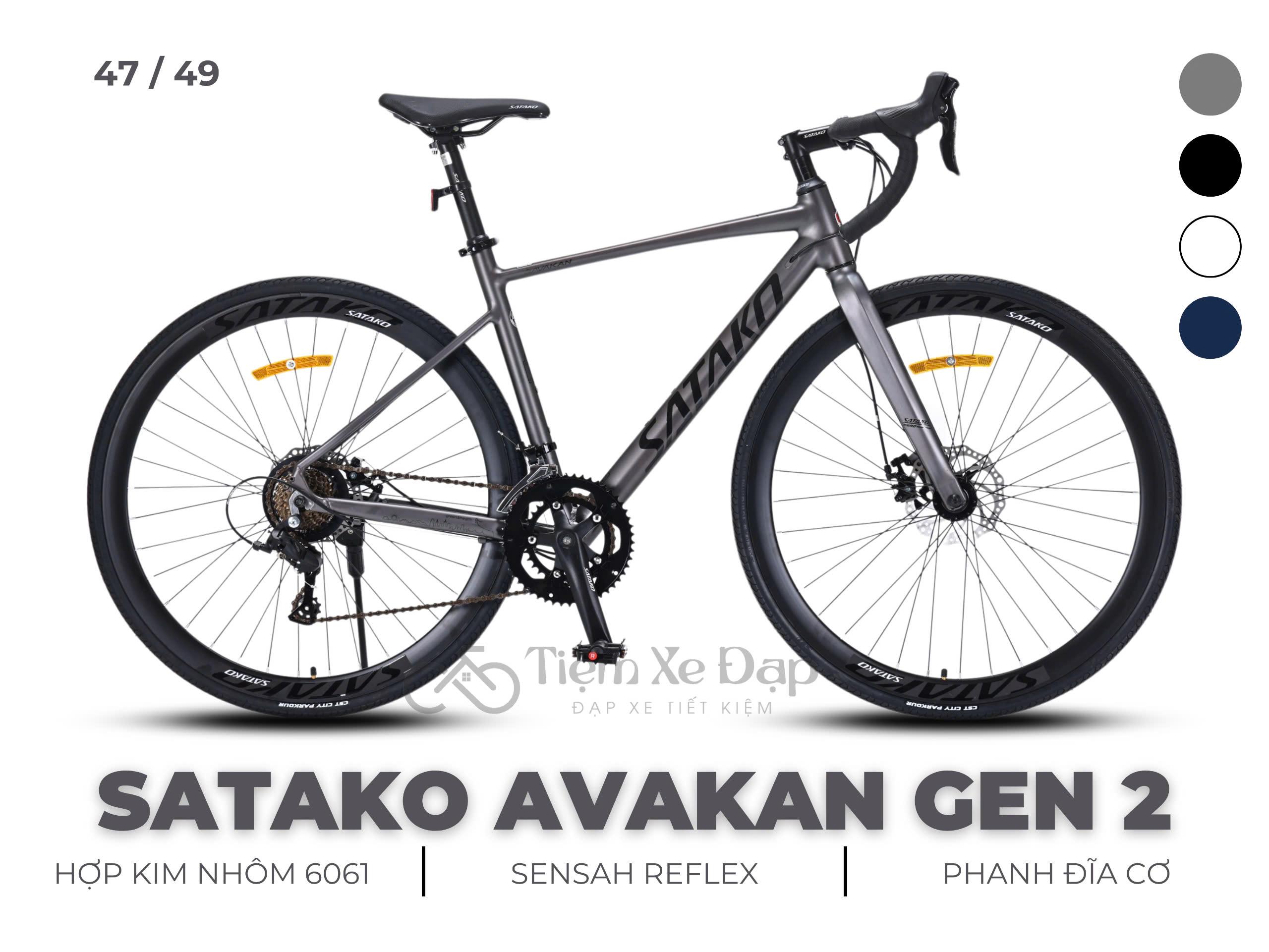 SATAKO AVAKAN GEN 2 - Xe Đạp Đua Road Bike, Tay Đề Lắc SENSAH REFLEX 2x8, 16 Tốc Độ