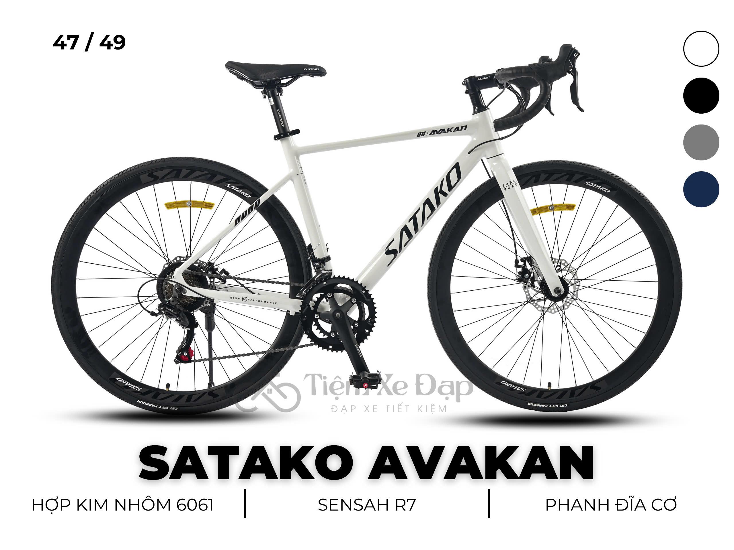 SATAKO AVAKAN xe đạp đua Road 700x28c, 14 tốc độ, tay đề lắc SENSAH R7