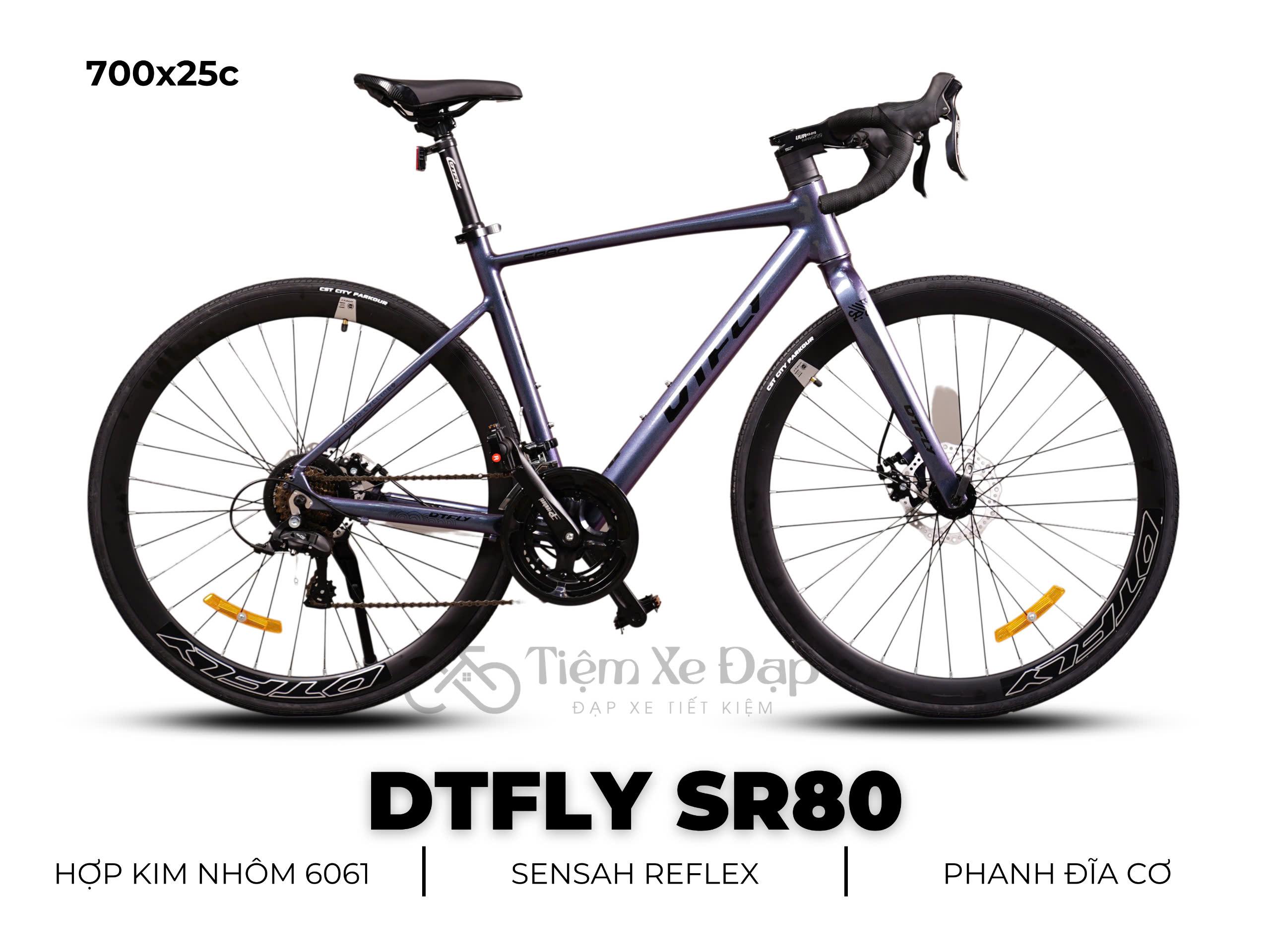 DTFLY SR80 Xe Đạp Đua - Khung nhôm 6061, Groupset SENSAH REFLEX, 16 tốc độ